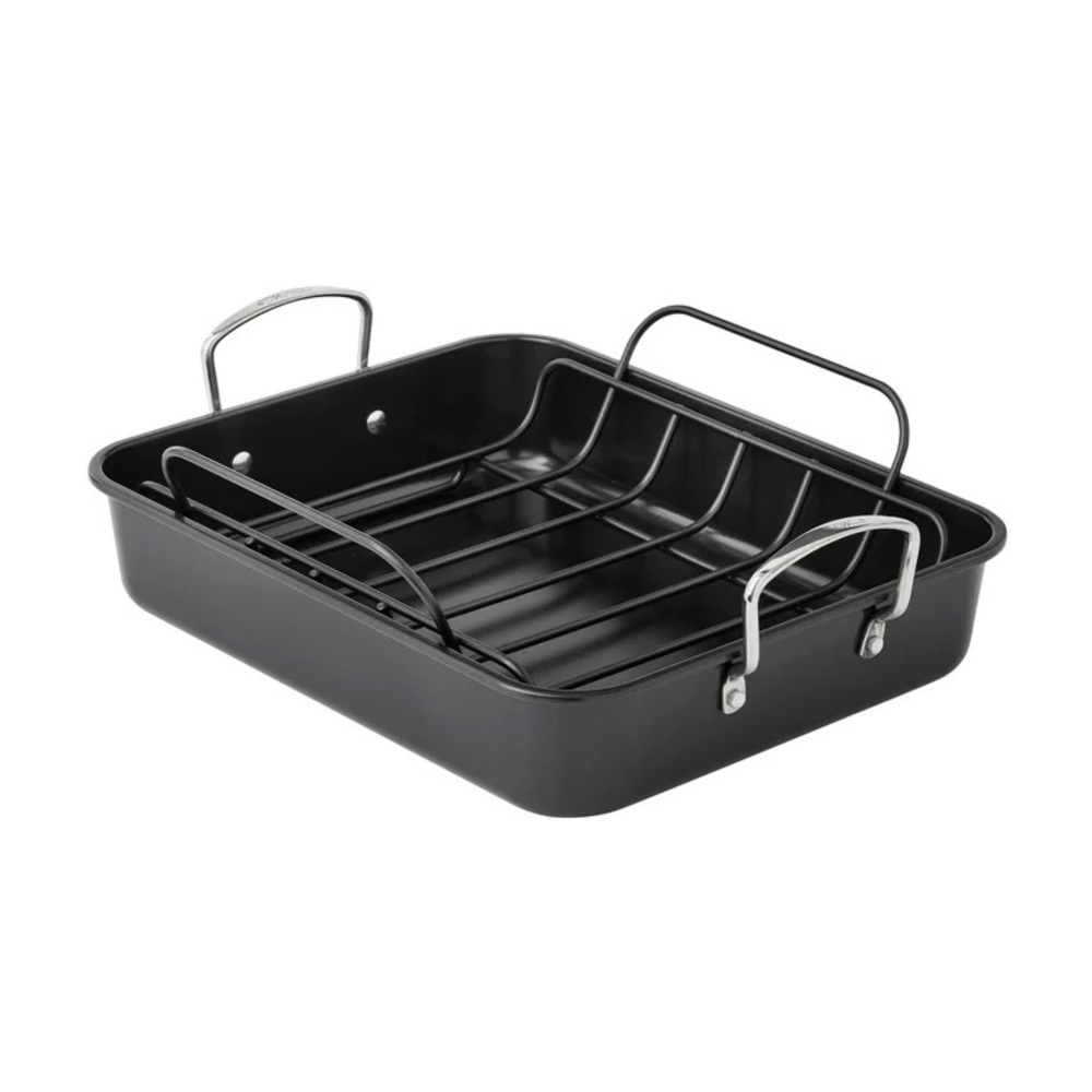 2022 🌺 New Pioneer Woman Large Roaster with Rack, Black - Picture 7 of 10